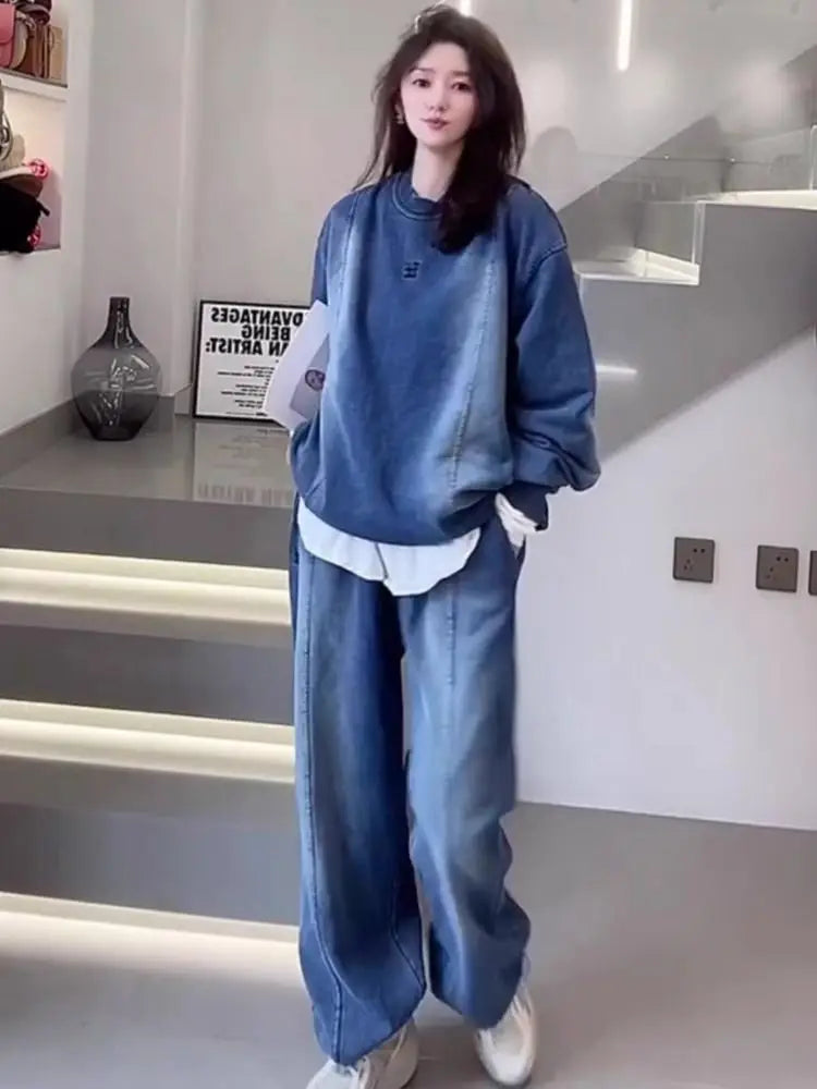Ladies Two-Piece Denim Set
