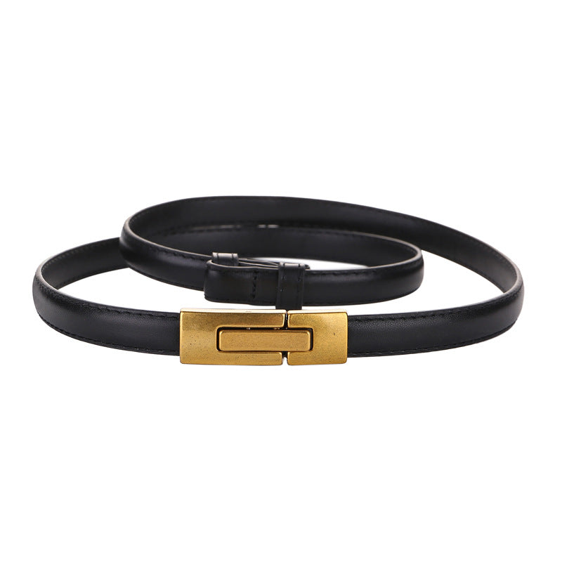 100% Natural Cowhide Waistband First Layer Good Genuine Leather Belts for Women Decoration Skirt Suit Adjustable Designer Belt