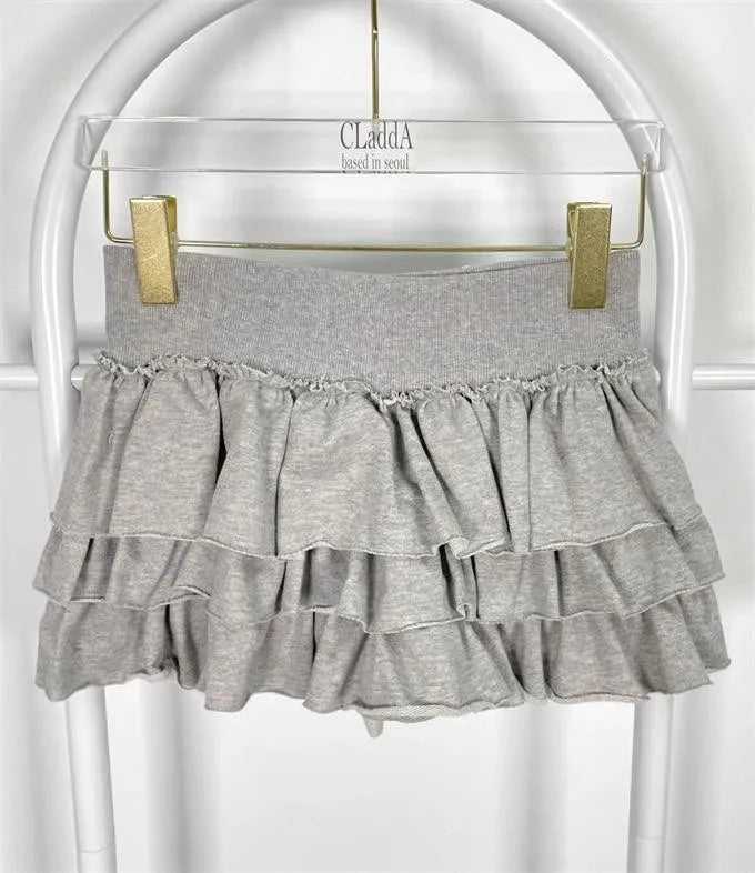 Ruffle Mini Skirt | High Waist Layered Cake Skirt Y2K Ballet Style