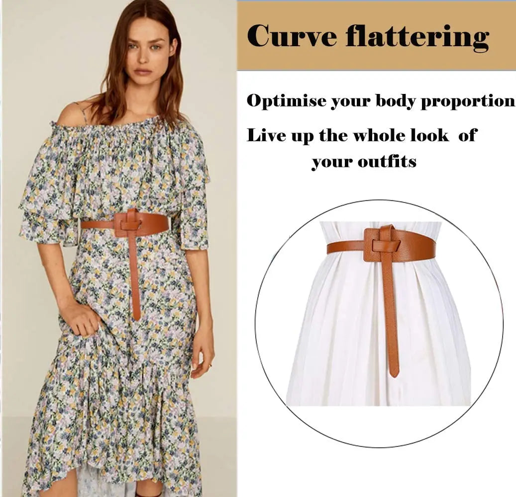 Versatile Genuine Leather Belt - Vintage Knotted Design, Ideal for Business & Casual Chic, Comfortable Average Size