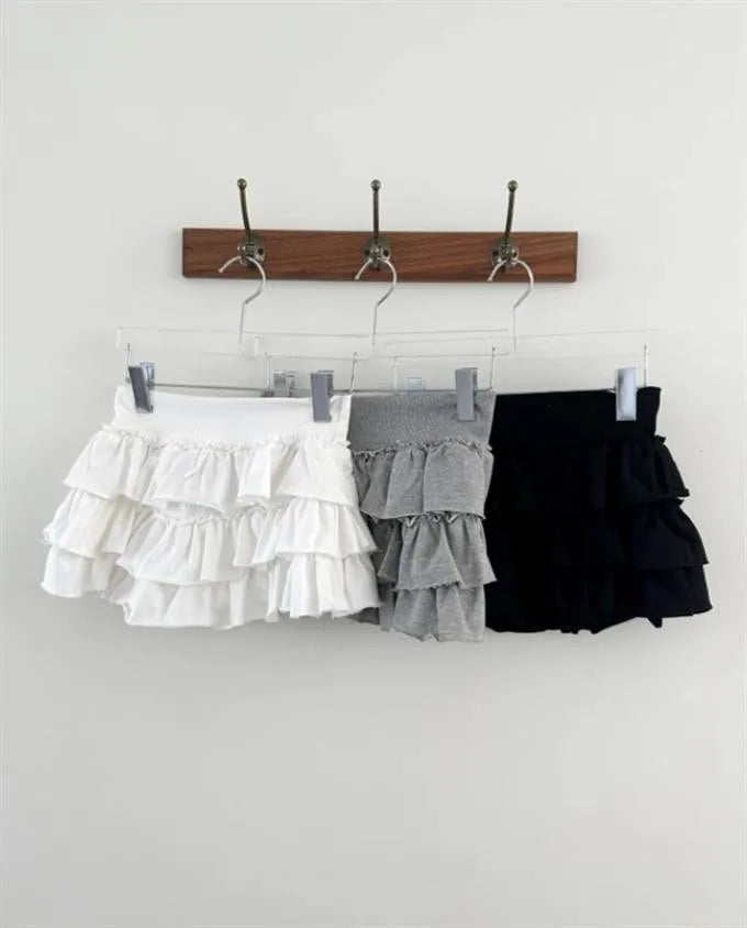 Ruffle Mini Skirt | High Waist Layered Cake Skirt Y2K Ballet Style