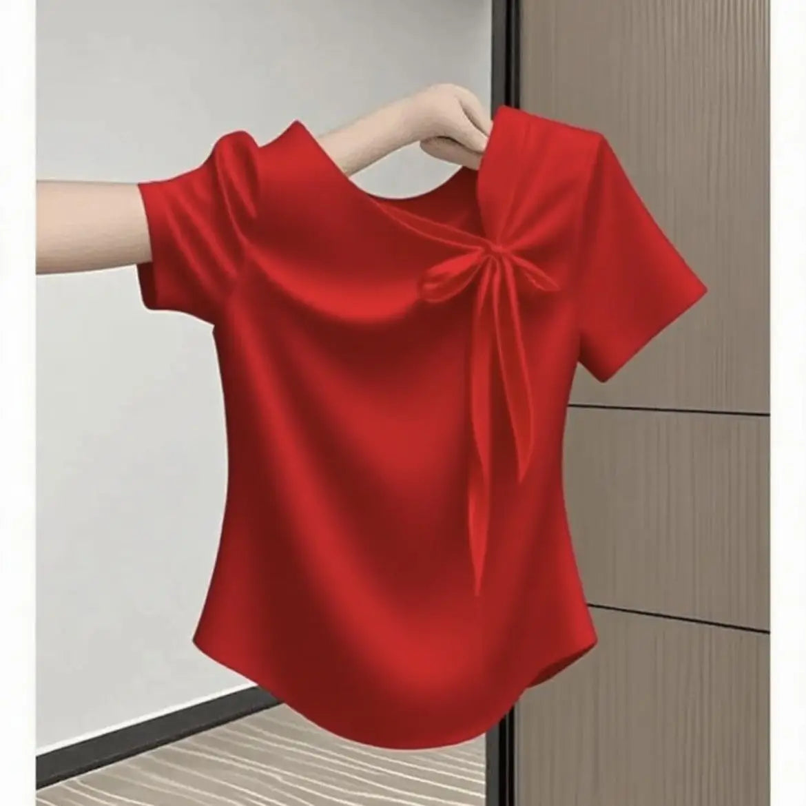 women detailed bow tie blouse
