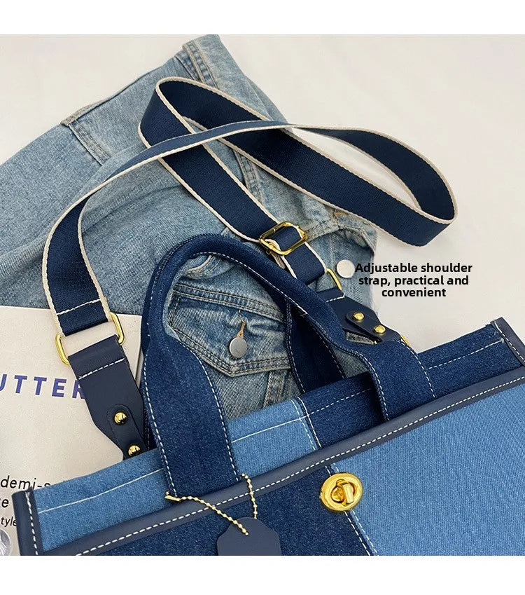 Women's Denim Shoulder  Tote Handbag.