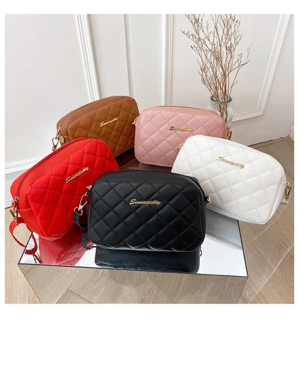 2025 tassel women's small crossbody bag trend diamond grid embroidery camera women's shoulder bag fashion chain crossbody bag
