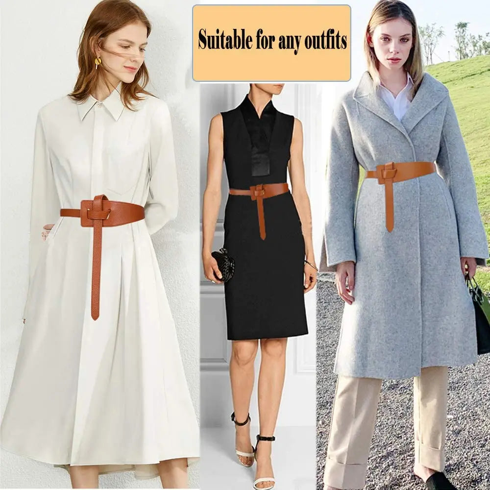 Versatile Genuine Leather Belt - Vintage Knotted Design, Ideal for Business & Casual Chic, Comfortable Average Size