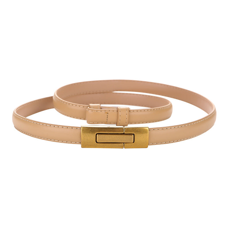 100% Natural Cowhide Waistband First Layer Good Genuine Leather Belts for Women Decoration Skirt Suit Adjustable Designer Belt