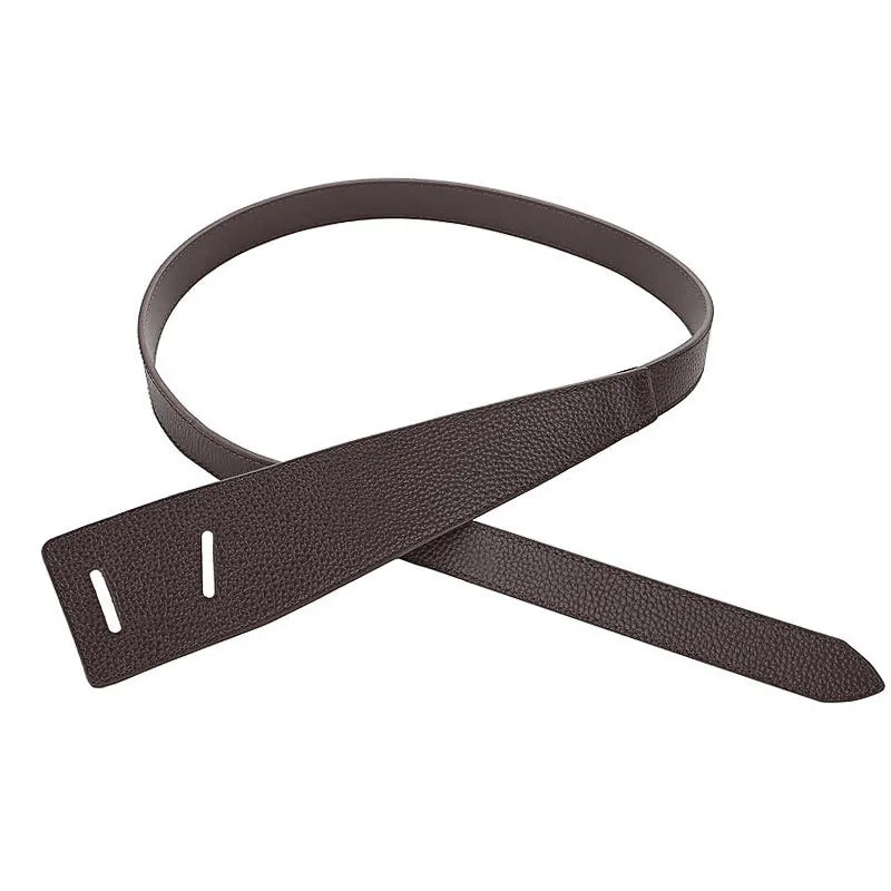 Versatile Genuine Leather Belt - Vintage Knotted Design, Ideal for Business & Casual Chic, Comfortable Average Size