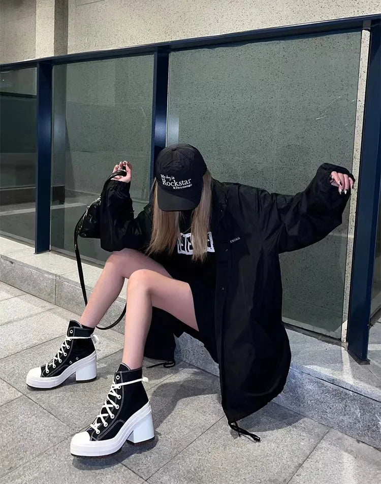 Platform High Top Heel   Sneakers