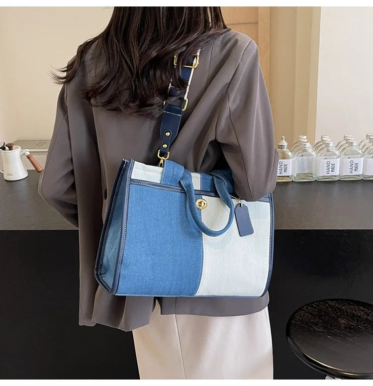 Women's Denim Shoulder  Tote Handbag.