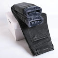 High Quality Winter Fleece Warm Thermal Jeans Men's Denim Pants Fashion Thicken Plush Casual Straight Blue Black Trousers Male